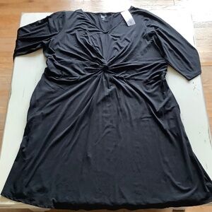 NWOT Land’s End 3/4 sleeve black knot Modal dress 3X